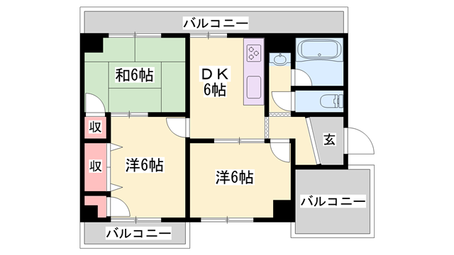 第103嵯峨マンション(3DK/1階)の間取り写真