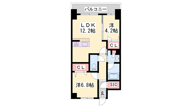 ケイマン(2LDK/2階)の間取り写真