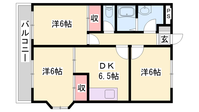 クラトンEY(3DK/2階)の間取り写真