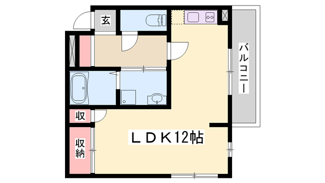 パークサイド姫路(1DK/4階)の間取り写真