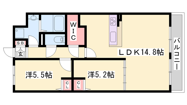 カーサ フェリース(2LDK/3階)の間取り写真