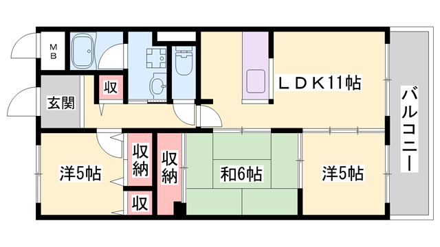 ネオパストラル(3LDK/2階)の間取り写真