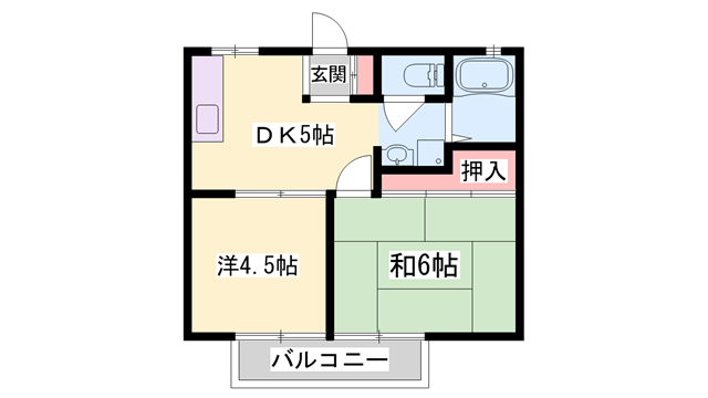 高田ハイツ(2DK/2階)の間取り写真