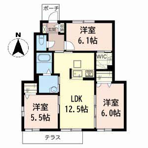 シャーメゾン YOU(3LDK/1階)の間取り写真