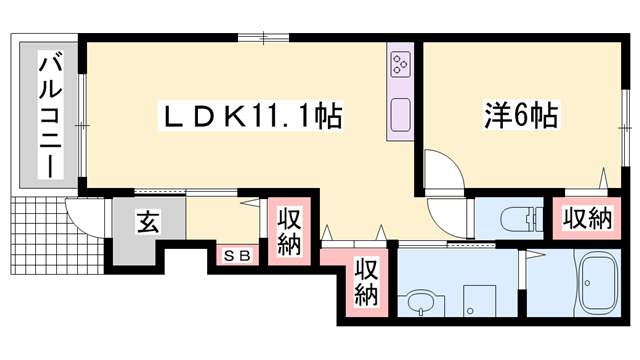 フェリーチェ(1LDK/1階)の間取り写真