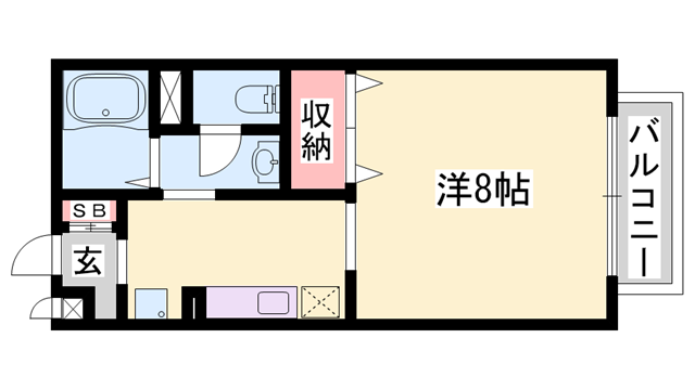 エイトピロティ(ワンルーム/2階)の間取り写真