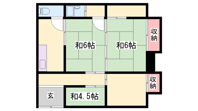 赤穂線 坂越駅 徒歩10分 2階建 築66年(4K)の間取り写真