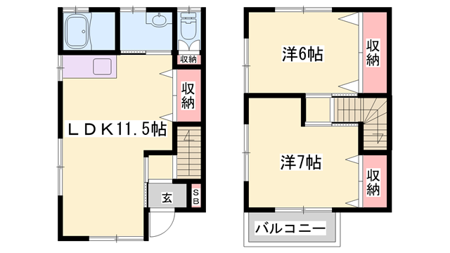 スプリングヒルズ(2LDK/1階)の間取り写真