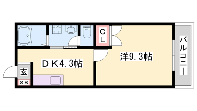 アネックス藤(1DK/2階)の間取り写真