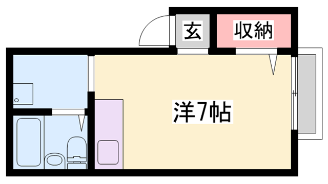 メゾン澤田 G棟(ワンルーム/1階)の間取り写真