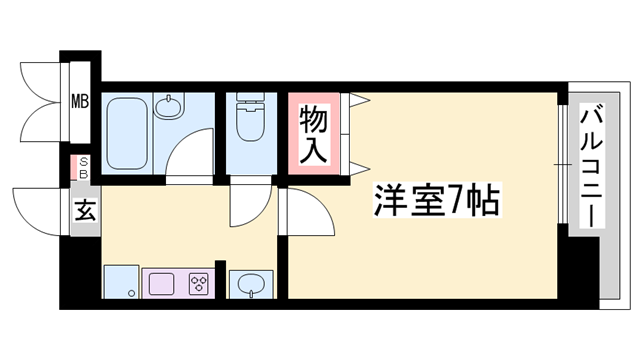 リバーパーク・北条(1K/3階)の間取り写真
