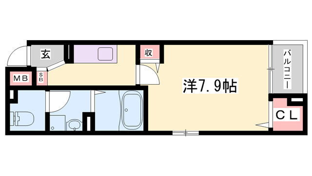 AMENITY ウエスト(1K/5階)の間取り写真