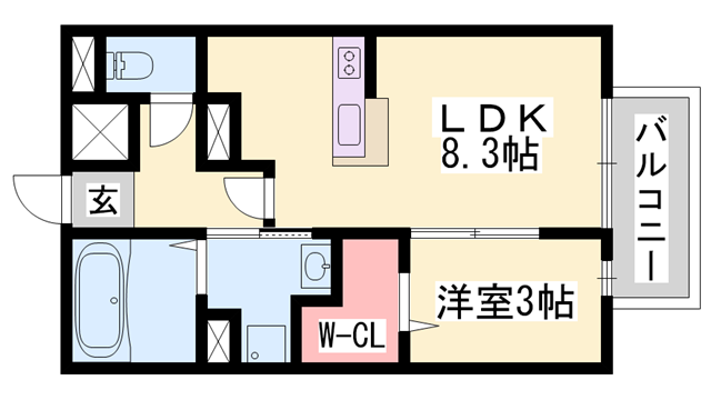 アーバンプラザⅡ号館(1LDK/1階)の間取り写真