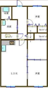 グローバル高田(3DK/4階)の間取り写真