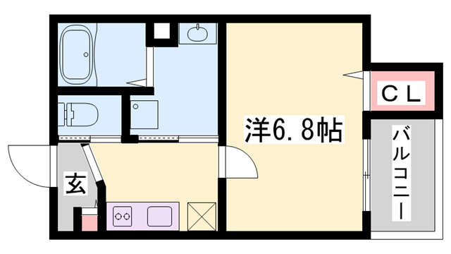 ALEGRIA飾磨(1K/3階)の間取り写真