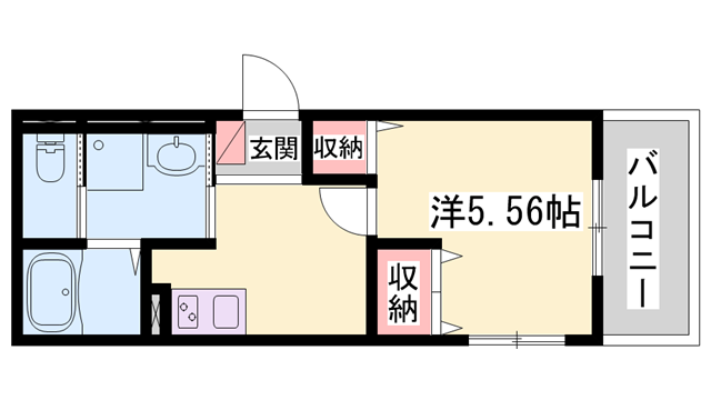 オーパス北在家(1K/1階)の間取り写真