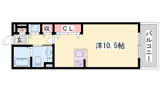パークハイム参番館 A棟(ワンルーム/3階)の間取り写真