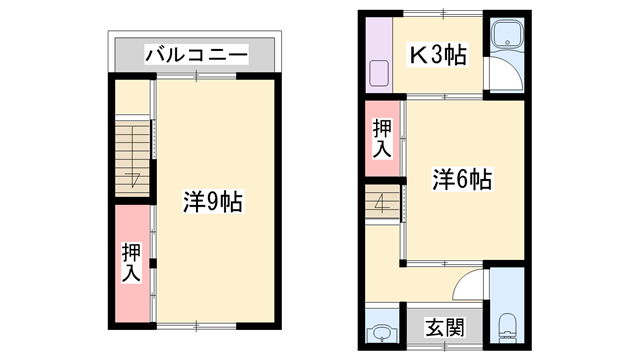 宮田アパート(2K/2階)の間取り写真