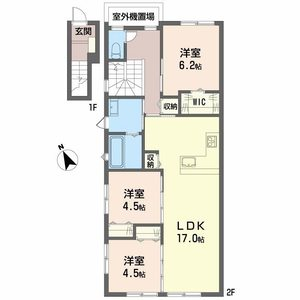 メゾンドソラⅢ(3LDK/2階)の間取り写真