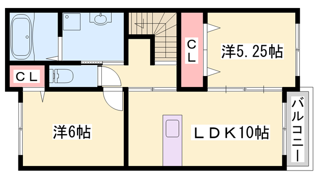 ジェネロシティーΑ(2LDK/2階)の間取り写真