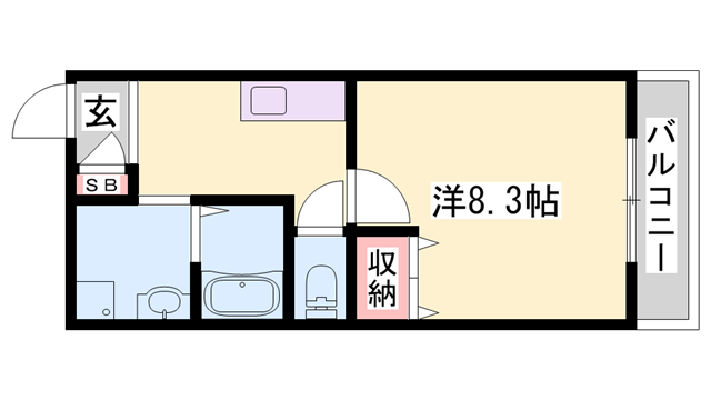 メゾンコンフォール(1K/1階)の間取り写真