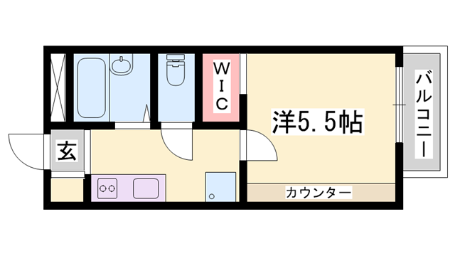 サニーハイツ御立N棟(1K/2階)の間取り写真
