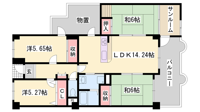 シャトー ブランシェ(4LDK/8階)の間取り写真