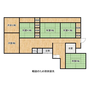姫新線 余部駅 バス乗車時間:9分 刀出バス停で下車 徒歩3分 2階建 築62年(6LDK)の間取り写真