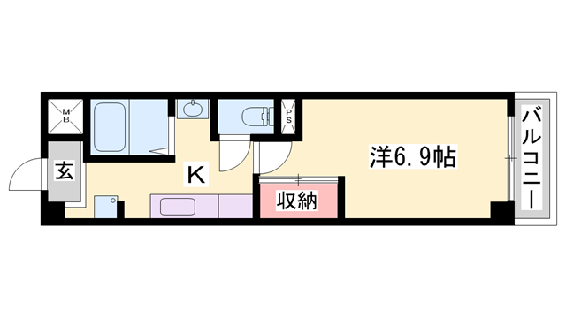 ラ・本郷(1K/2階)の間取り写真
