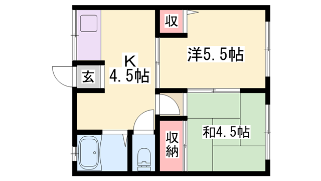 エクセルパートⅡ(2DK/2階)の間取り写真