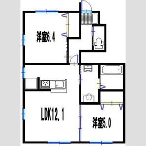 クオーレ2(2LDK/2階)の間取り写真