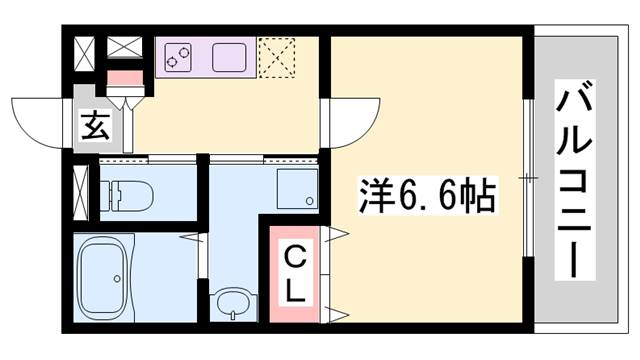 サンジコート姫路駅南(1K/1階)の間取り写真
