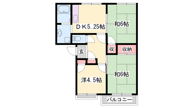 播但線 京口駅 徒歩19分 2階建 築36年(3DK/2階)の間取り写真