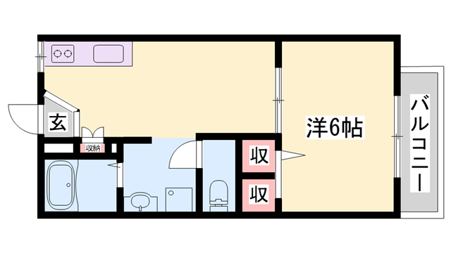 リーブル御立(1DK/2階)の間取り写真
