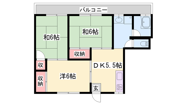 コーポ博(3DK/2階)の間取り写真