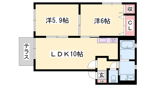シャーメゾン桜(2LDK/1階)の間取り写真