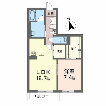 シャーメゾン中自由が丘(1LDK/1階)の間取り写真