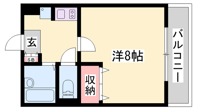 リッチウォーク市役所前A(1K/1階)の間取り写真