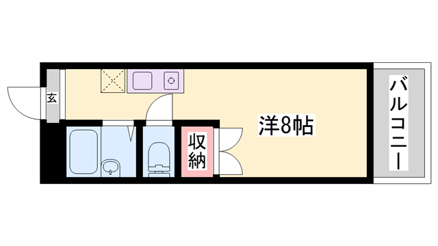 ノーブル高町(ワンルーム/1階)の間取り写真