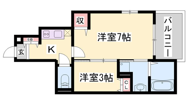 ラ・フォーレ(1SK/1階)の間取り写真