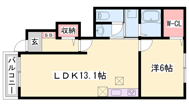 フリーデ・K(1LDK/1階)の間取り写真