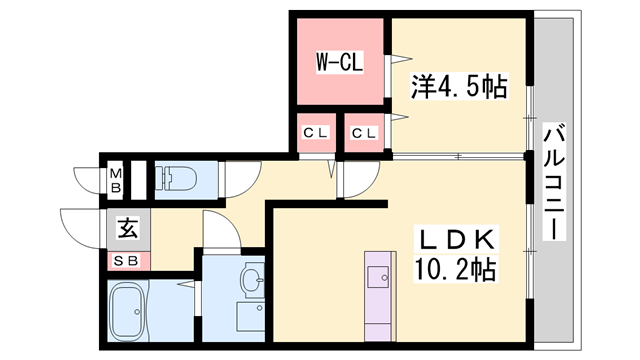 セジュール東阿保 B棟(1LDK/3階)の間取り写真