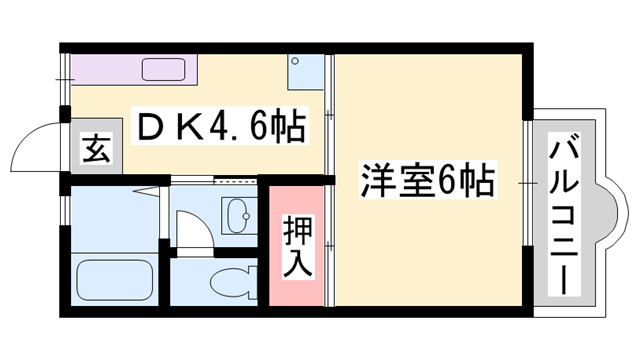 セフィラ北平野(1DK/2階)の間取り写真
