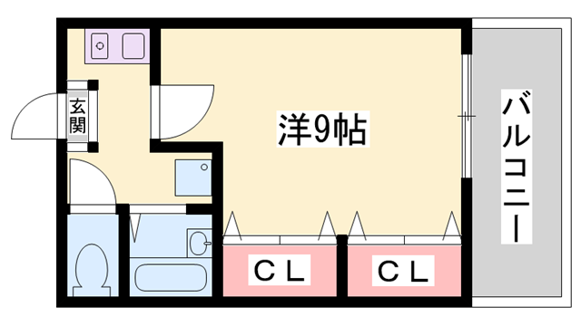 フォレスト光(1K/2階)の間取り写真