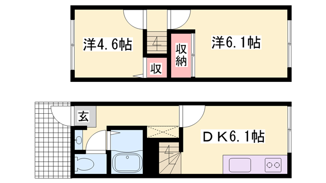 ハイツコスモス(2DK/2階)の間取り写真