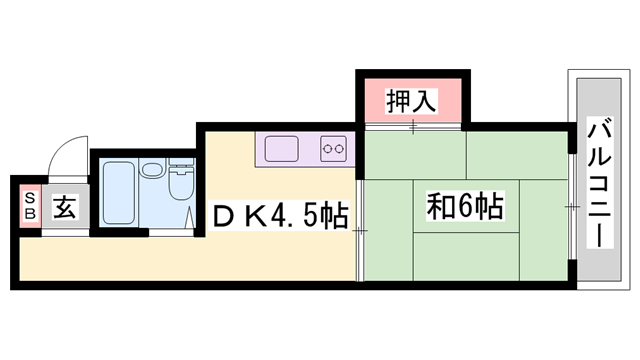 メゾンそれいゆ(1DK/7階)の間取り写真