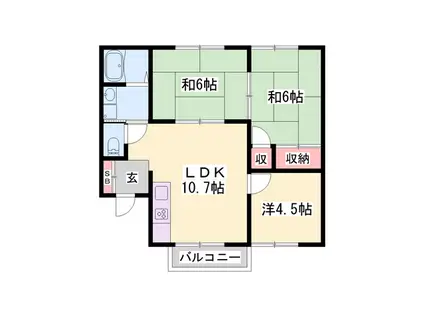 キャスティーイダ A棟(3LDK/2階)の間取り写真