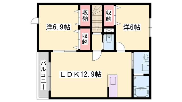 ポラリスⅢ(2LDK/2階)の間取り写真