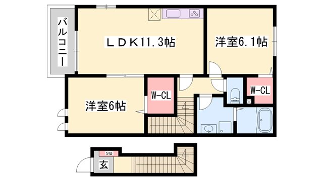 ルミナス(2LDK/2階)の間取り写真