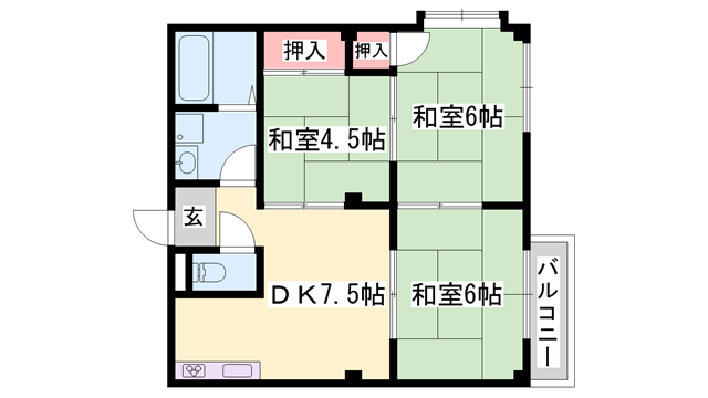 エルディム正木(3DK/2階)の間取り写真